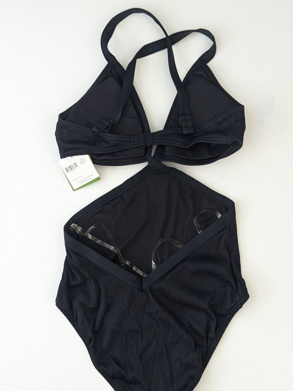 Kate Spade New York Side Cutout One-Piece Swimsuit Black Women's Medium - Picture 2 of 3